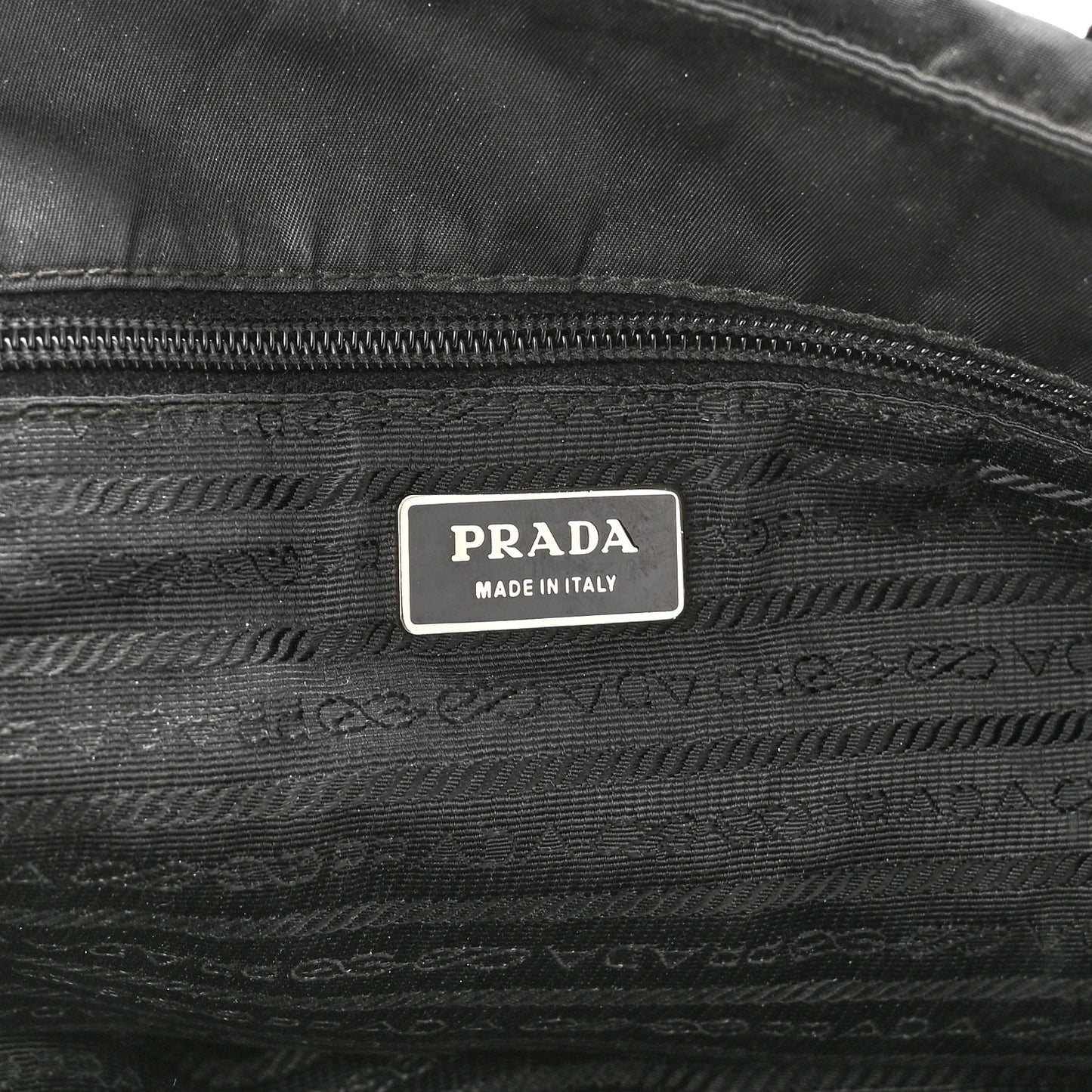 Nylon Vela Drawstring Shopping Tote Black