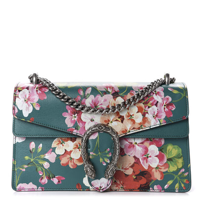 Gucci Calfskin Blooms Print Small Dionysus Shoulder Bag Bright Emerald Multicolor 1 of 9