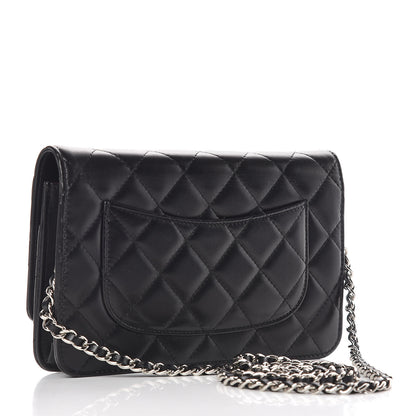Chanel Lambskin Quilted Wallet On Chain WOC Black 3 of 11
