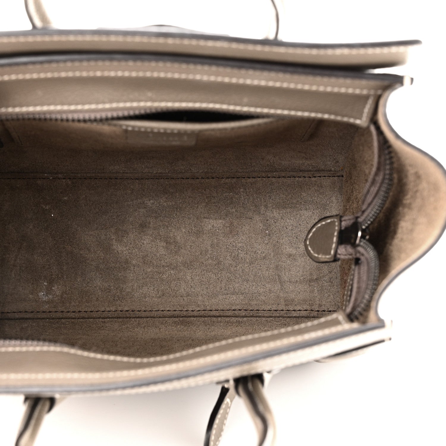 Celine Drummed Calfskin Nano Luggage Souris 5 of 10