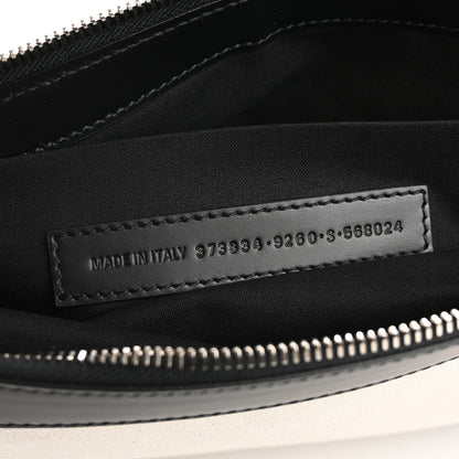 Balenciaga Calfskin Cotton Canvas Logo Clutch Black 7 of 7