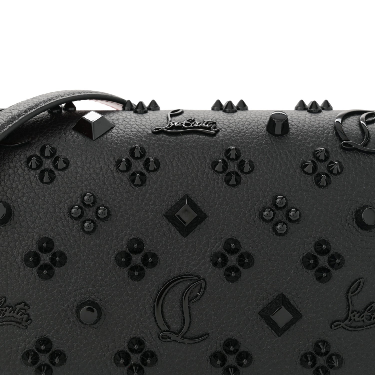 Christian Louboutin Calfskin Spikes Loubinthesky Paloma Clutch  Black 8 of 11