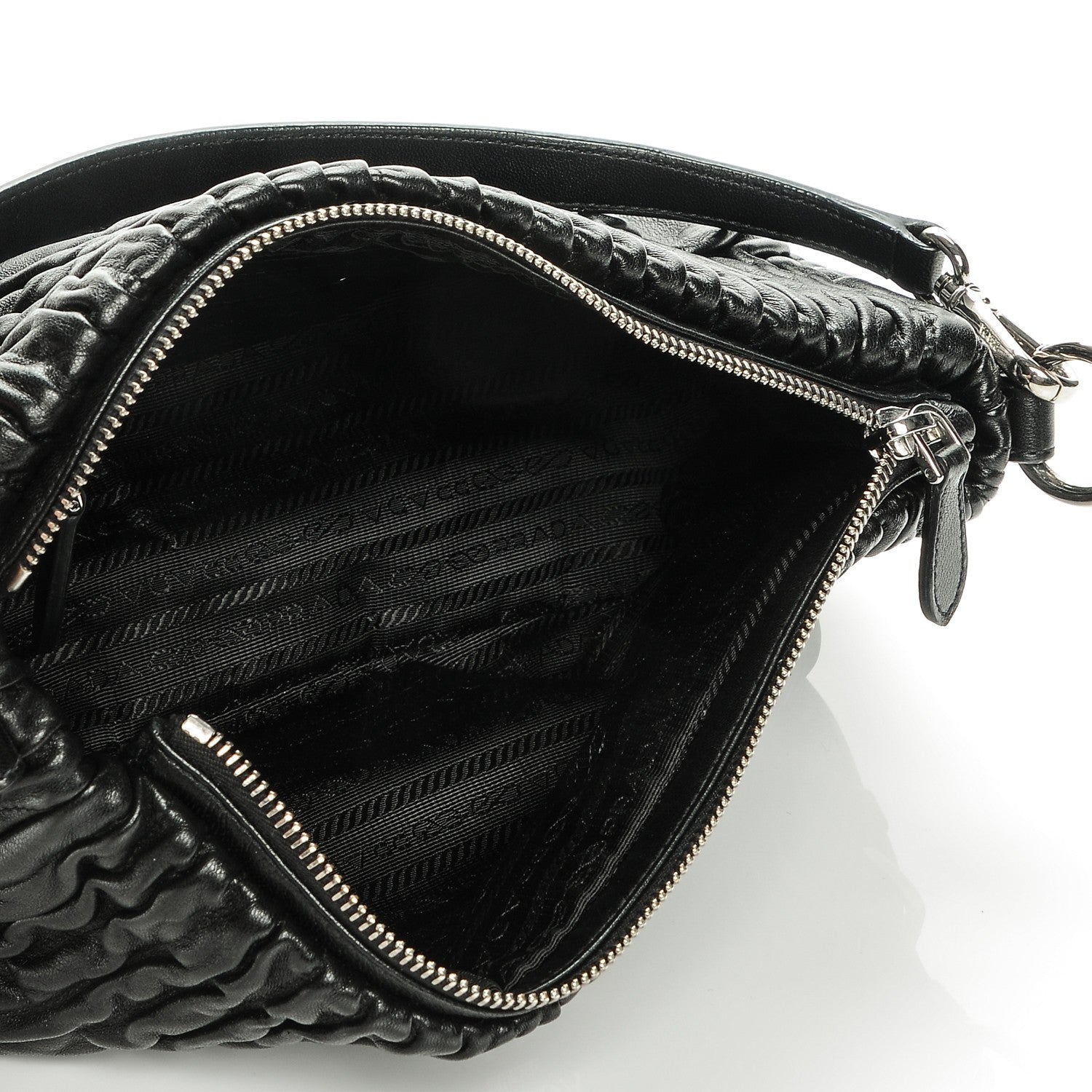 Prada Nappa Drapes Shoulder Bag Nero Black 5 of 7
