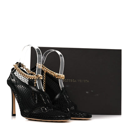 Bottega Veneta Mesh Nappa Chunky Chain Sandals 38.5 Black 8 of 8