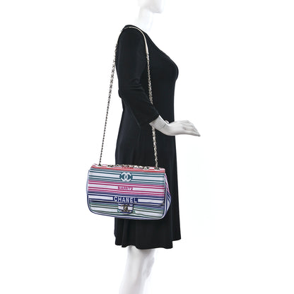 Chanel Mixed Fibers Lambskin Venise Biarritz Flap Bag Multicolor White 2 of 10