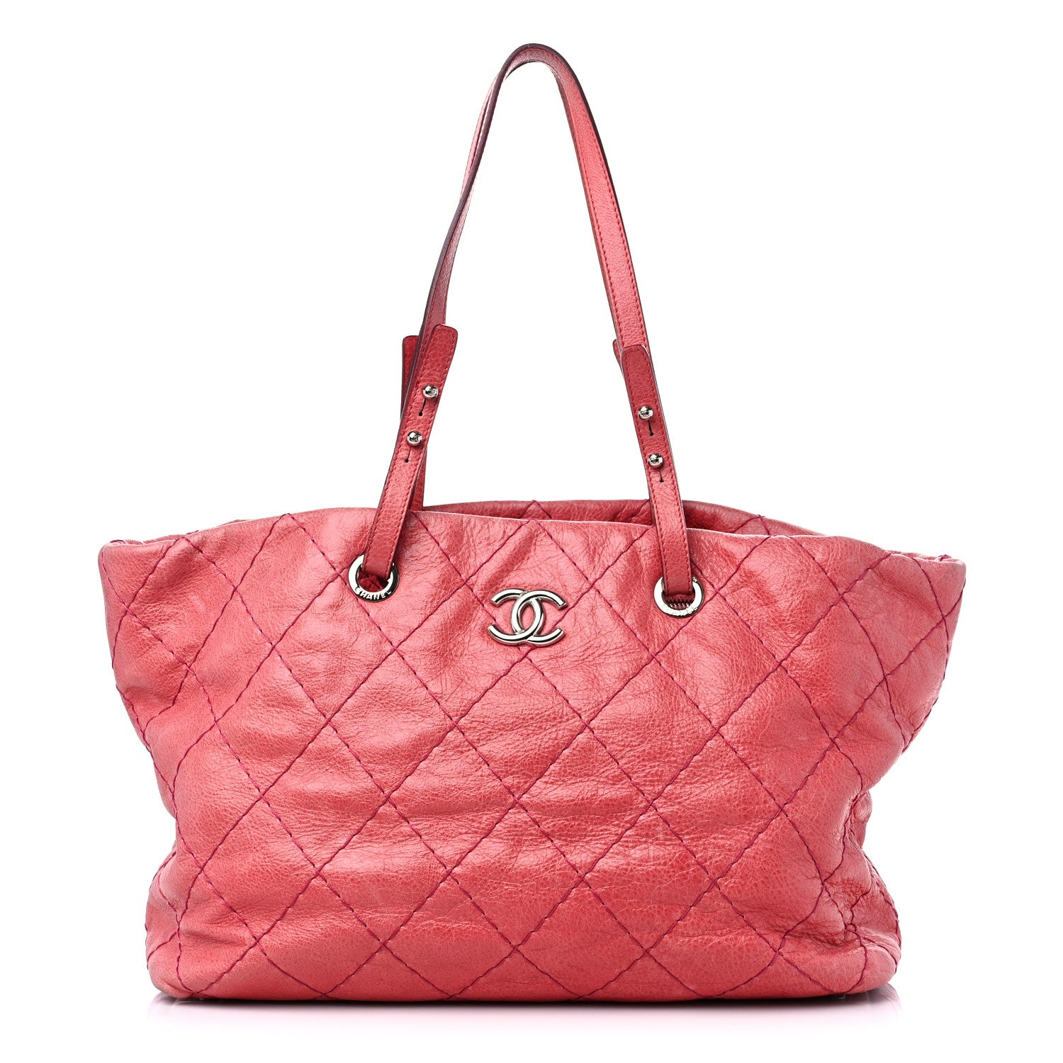 Chanel Glazed Calfskin Large On The Road Tote Pink 1 of 16