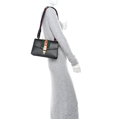 Gucci Calfskin Small Sylvie Shoulder Bag Black 2 of 16