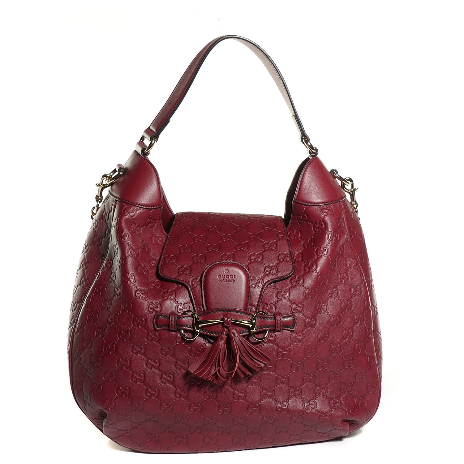 Gucci Soft Guccissima Medium Emily Hobo Classic Ruby 1 of 9