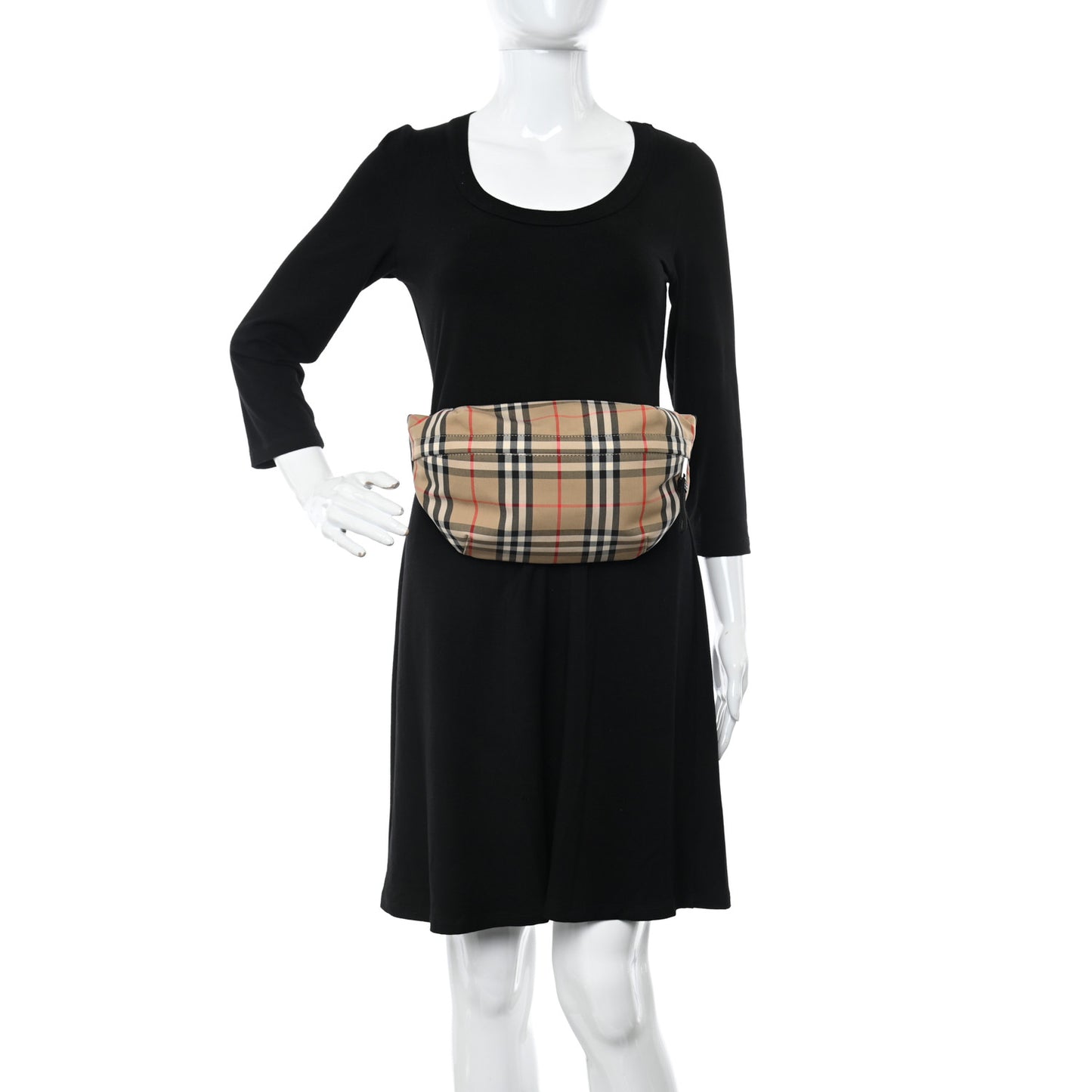 Nylon Vintage Check Medium Sonny Bum Bag Archive Beige Black