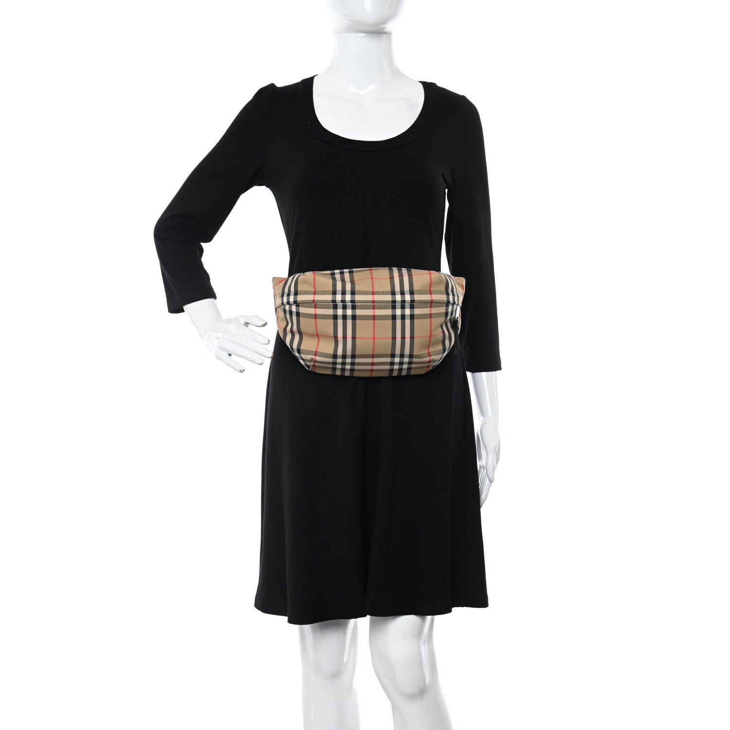 Burberry Nylon Vintage Check Medium Sonny Bum Bag Archive Beige Black 2 of 14