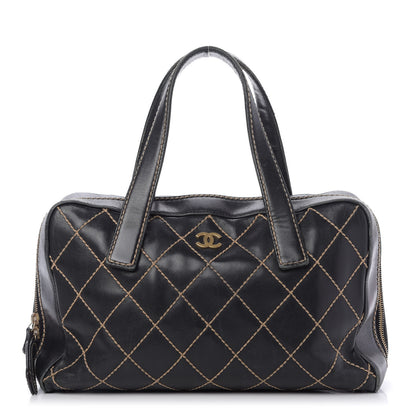 Chanel Calfskin Wild Stitch Top Handle Bag Black 1 of 11