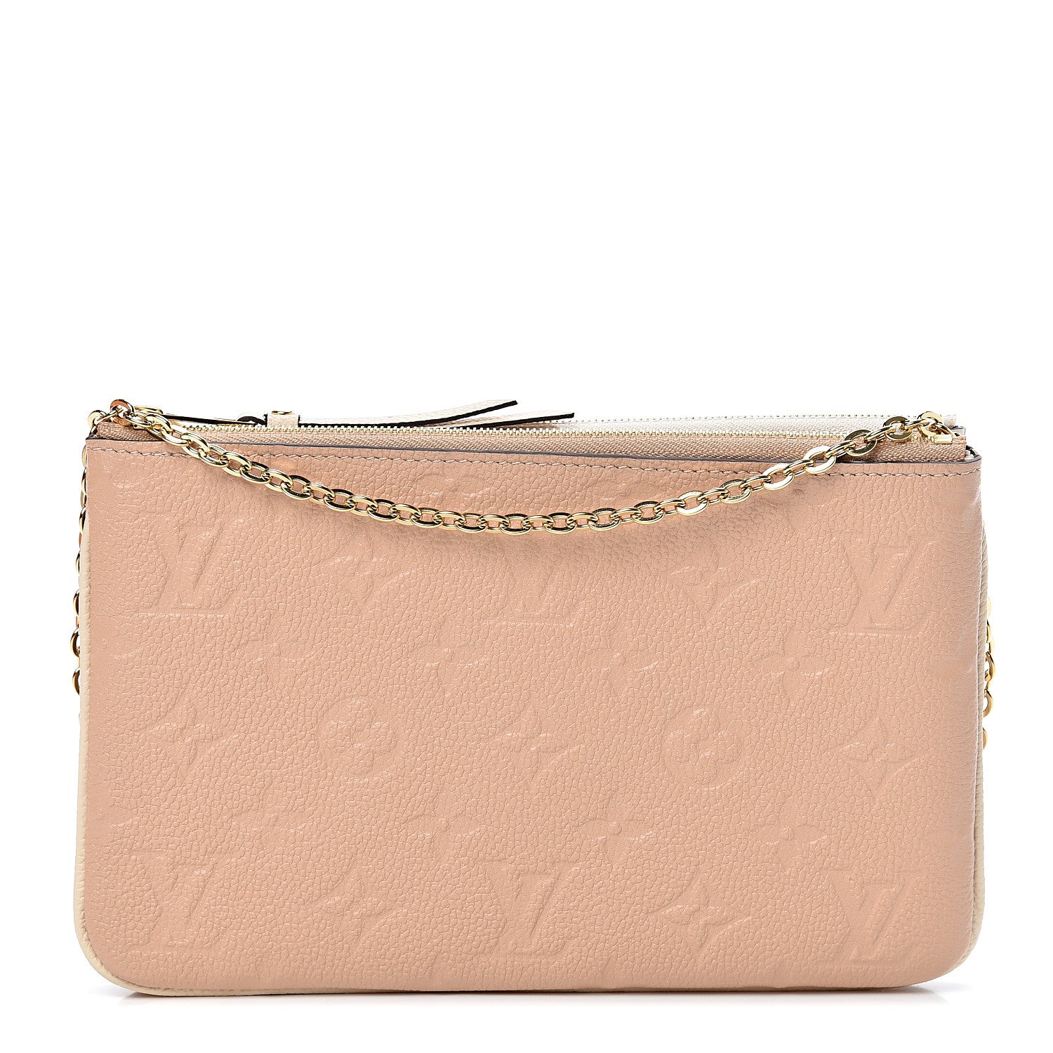 Louis Vuitton Empreinte Double Zip Pochette Beige Rose Creme 1 of 11