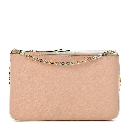 Louis Vuitton Empreinte Double Zip Pochette Beige Rose Creme 1 of 11