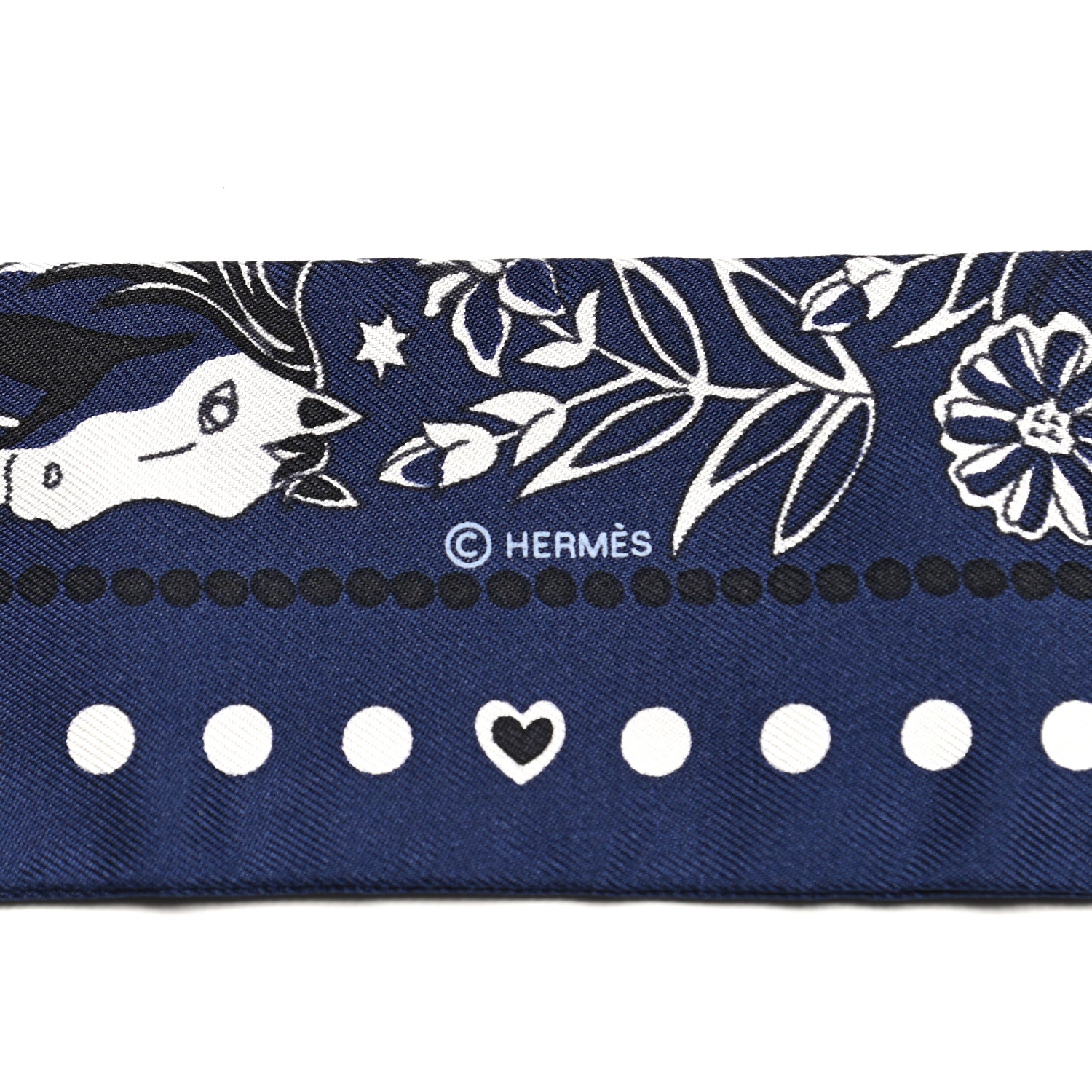 Hermes Silk Entre Ciel Et Mer Twilly Marine White Black 3 of 4