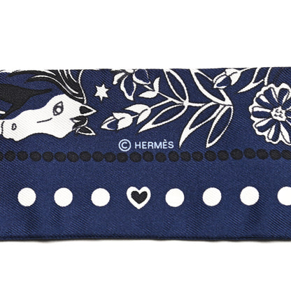 Hermes Silk Entre Ciel Et Mer Twilly Marine White Black 3 of 4
