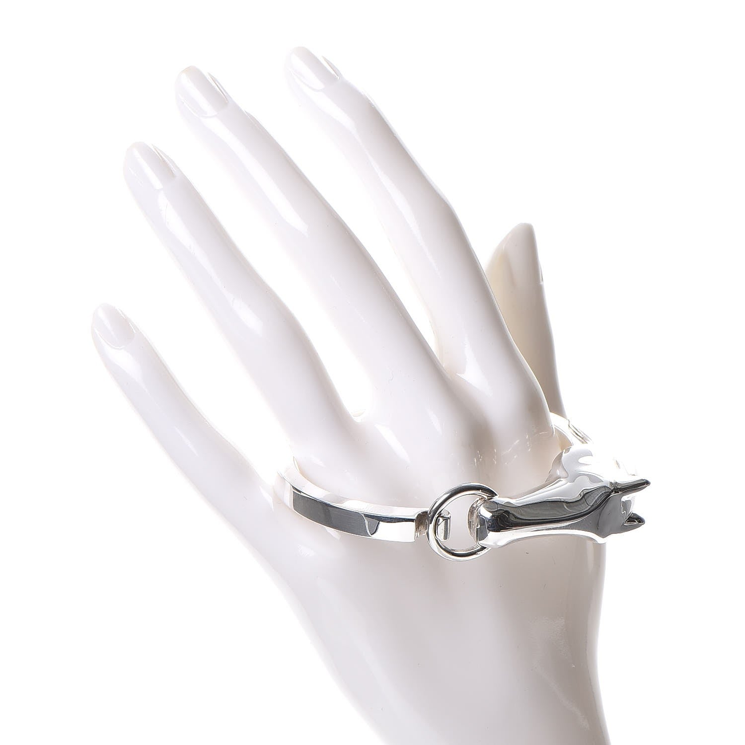 Hermes Sterling Silver PM Galop Bracelet LG 2 of 7
