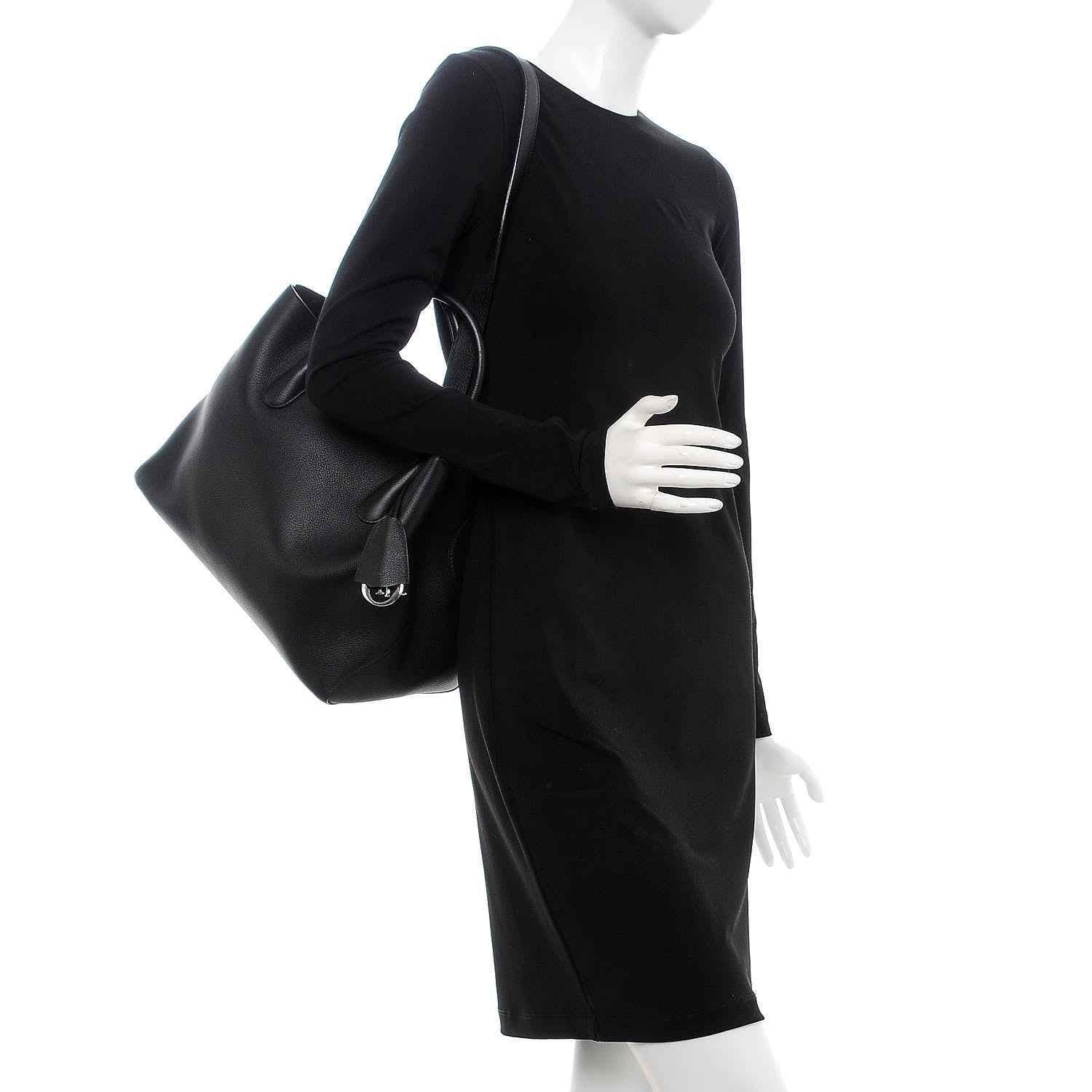 Christian Dior Supple Grained Calfskin Large Open Bar Tote Black 3 of 7