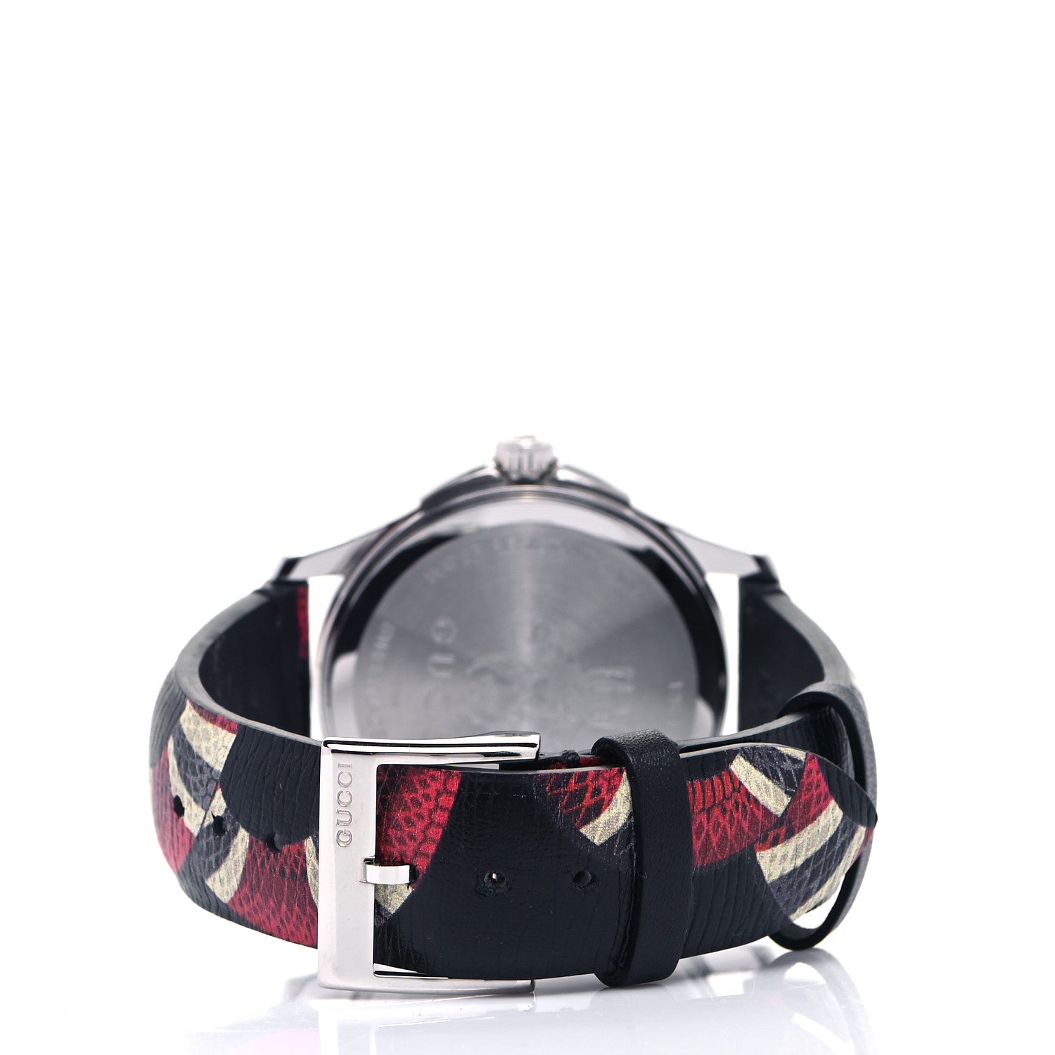 Gucci Stainless Steel Calfskin 38mm Le Marche Des Merveilles Snake Quartz Watch Black 3 of 4