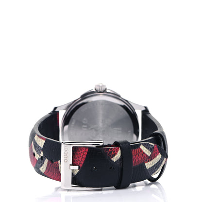 Gucci Stainless Steel Calfskin 38mm Le Marche Des Merveilles Snake Quartz Watch Black 3 of 4