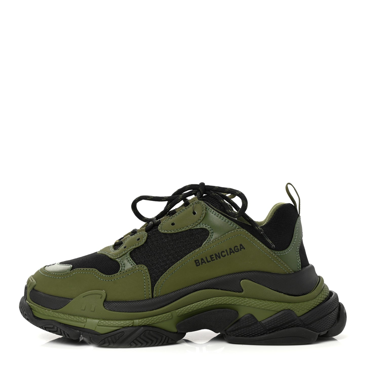 Fabric Mesh Mens Triple S Sneakers 42 Black Kaki