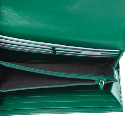 Gucci Calfskin Matelasse GG Marmont Continental Wallet Emerald Green 5 of 11