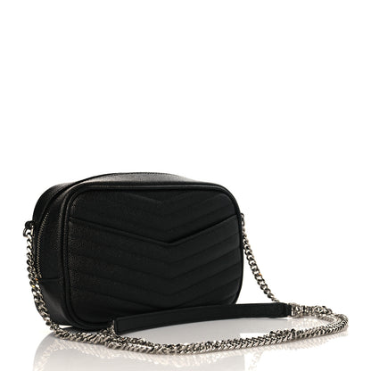 Saint Laurent Grain De Poudre Matelasse Monogram Mini Lou Camera Bag Black 3 of 11