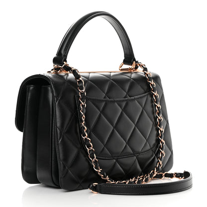 Chanel Lambskin Quilted Small Trendy CC Dual Handle Flap Bag Black 3 of 11
