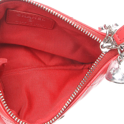 Chanel Lambskin Small Ground Control Cosmetic Case Dark Red 5 of 8