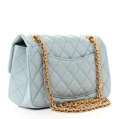 Chanel Aged Calfskin Quilted 2.55 Reissue Mini Flap Light Blue 3 of 11