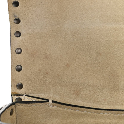 Valentino Garavani Pebbled Calfskin Onyx Medium Guitar Strap Rockstud Rolling Flap Saddle Bag Ivory 11 of 14