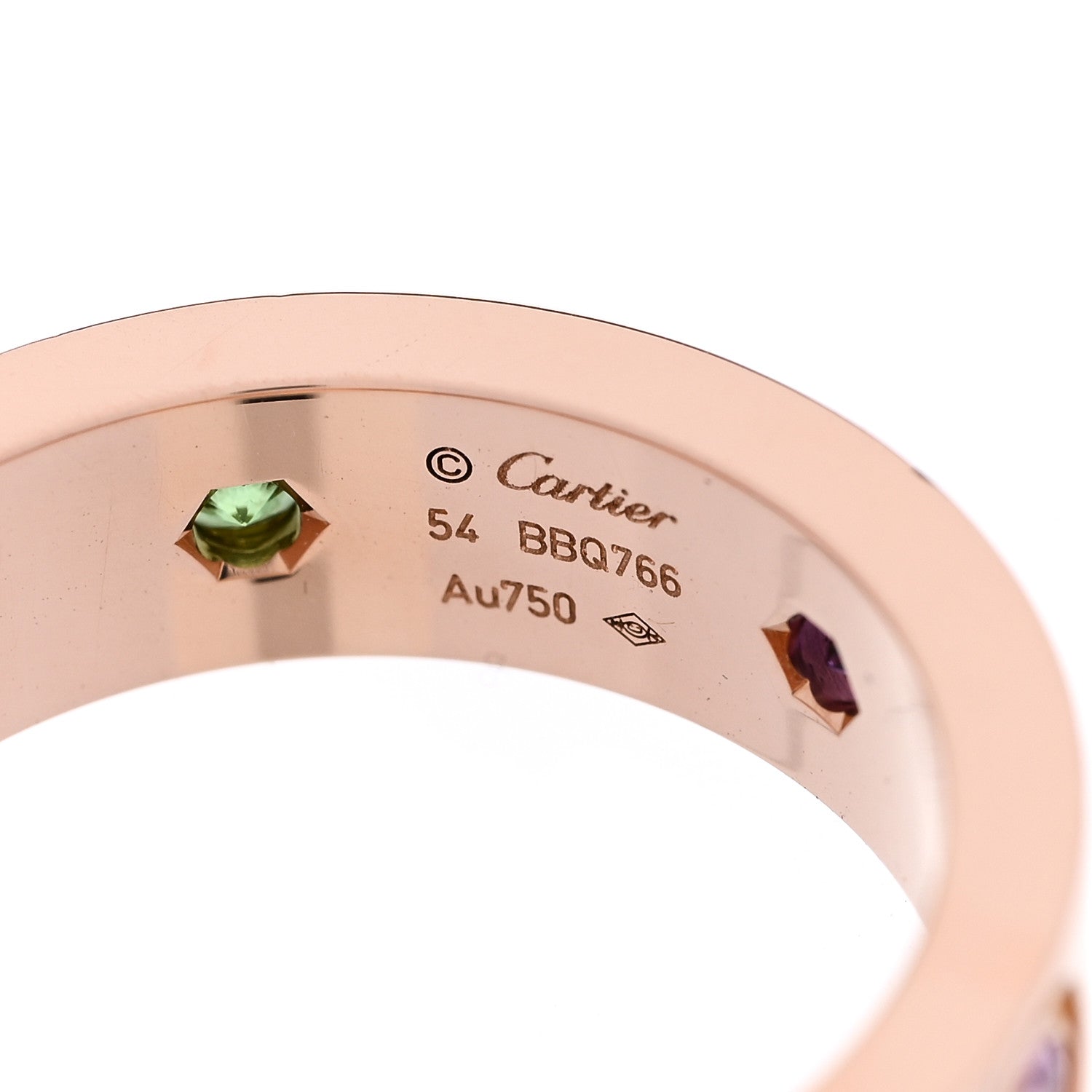 Cartier 18K Pink Gold Sapphire Garnet Amethyst 5.5mm LOVE Ring 54 7 4 of 5
