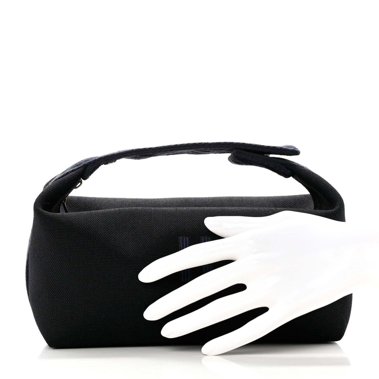 Hermes Canvas Small Bride-A-Brac Pouch Black Bleu Nuit 2 of 7