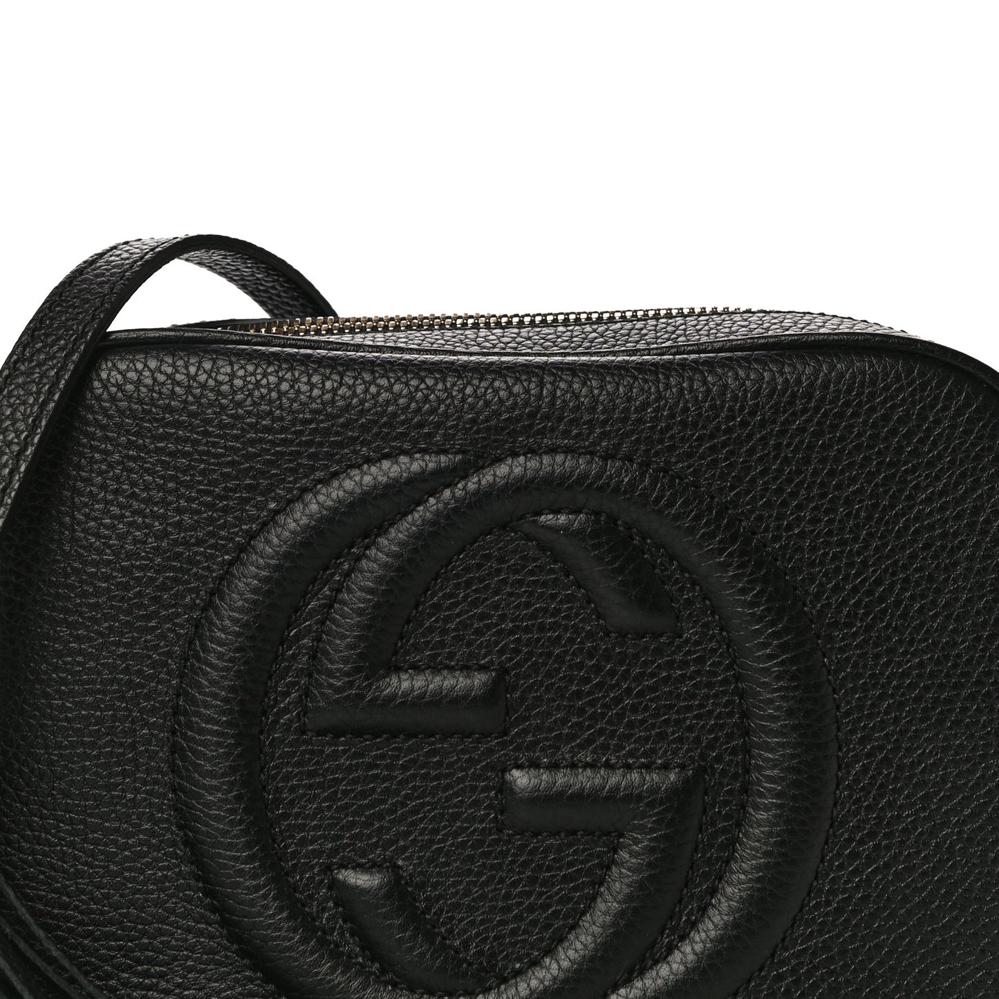 Pebbled Calfskin Small Soho Disco Bag Black