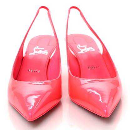 Christian Louboutin Patent Kate Sling 55 Pumps 39.5 Fluo Pink 2 of 8