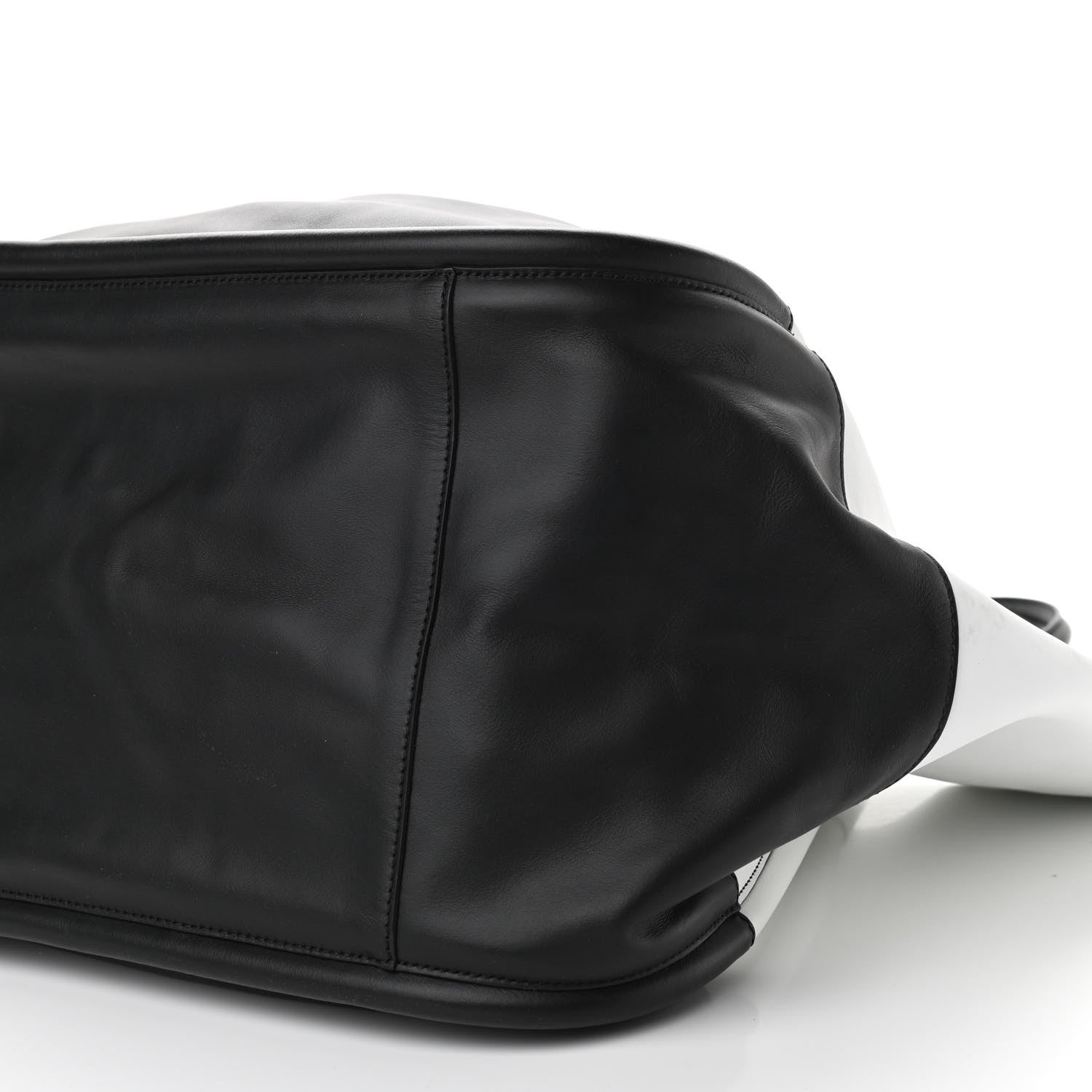 Proenza Schouler Calfskin Two Tone Ruched Tote White Black 11 of 11