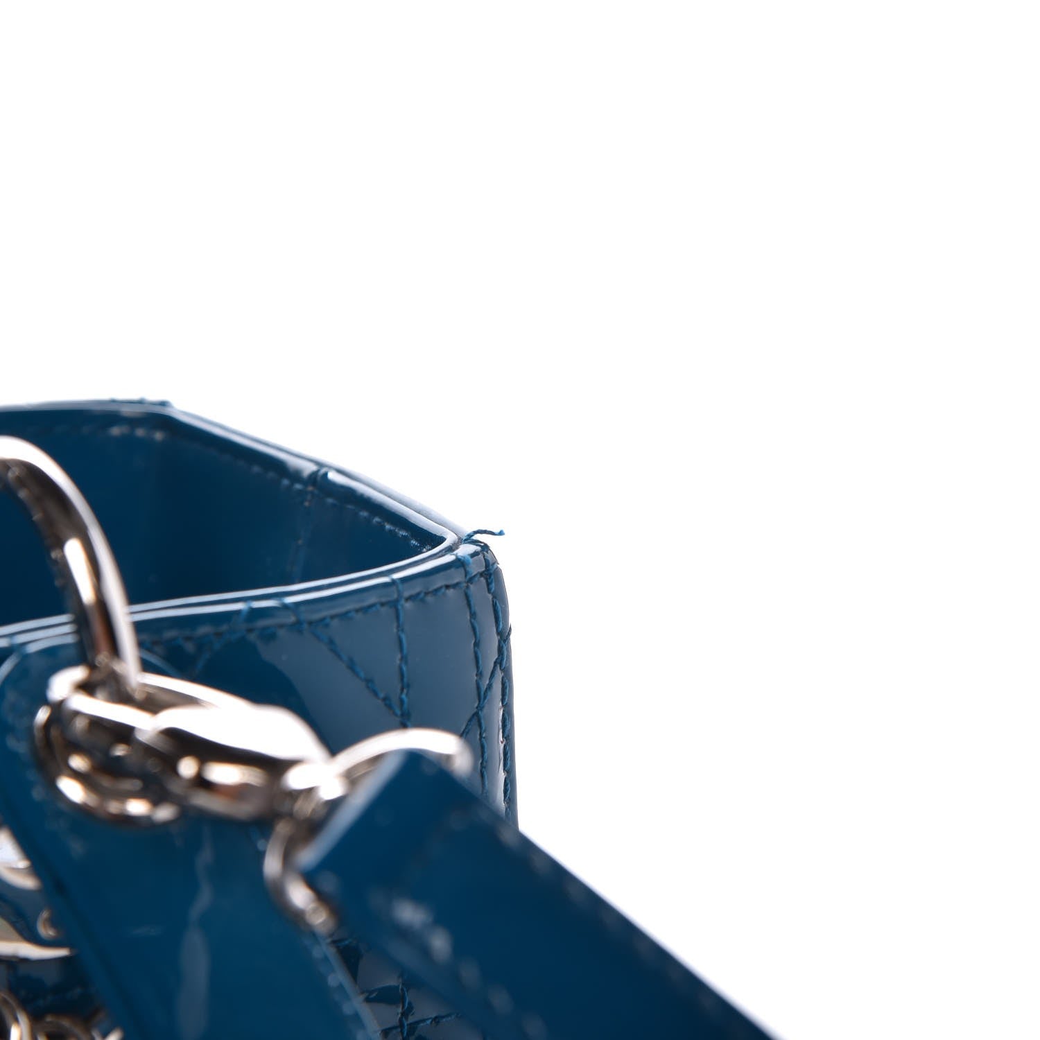 Christian Dior Patent Cannage Medium Lady Dior Blue 8 of 8