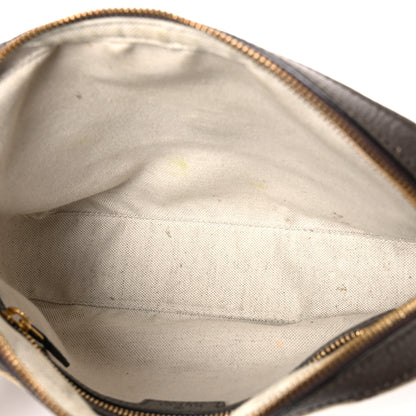 Gucci Monogram Jumbo GG Textured Dollar Calfskin Web Messenger Shoulder Bag Camel Ebony New Acero 4 of 9