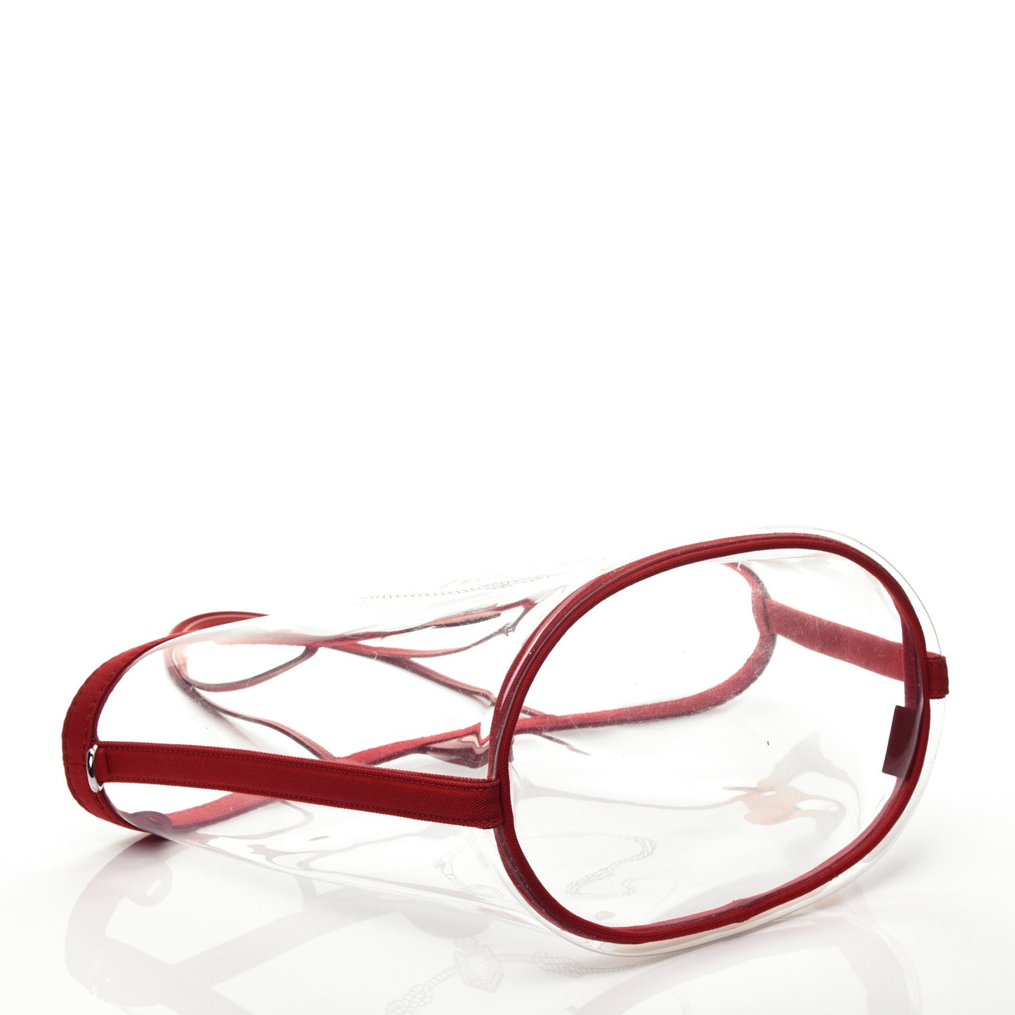 Plexiglass Calfskin Small Shopper Tote Rosso