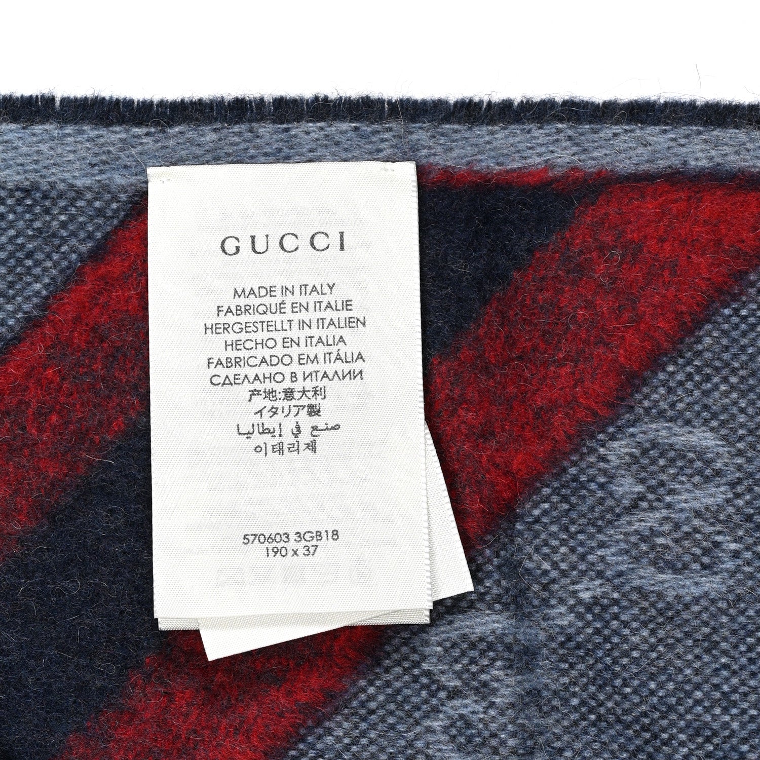 Gucci Wool Alpaca Monogram Web New Nikky Scarf Midnight Blue 4 of 5