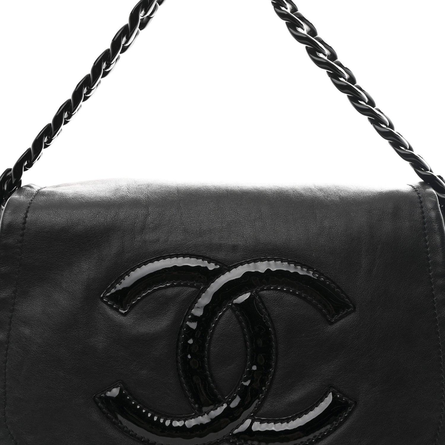 Chanel Calfskin Modern Chain Rhodoid Flap Black 8 of 10