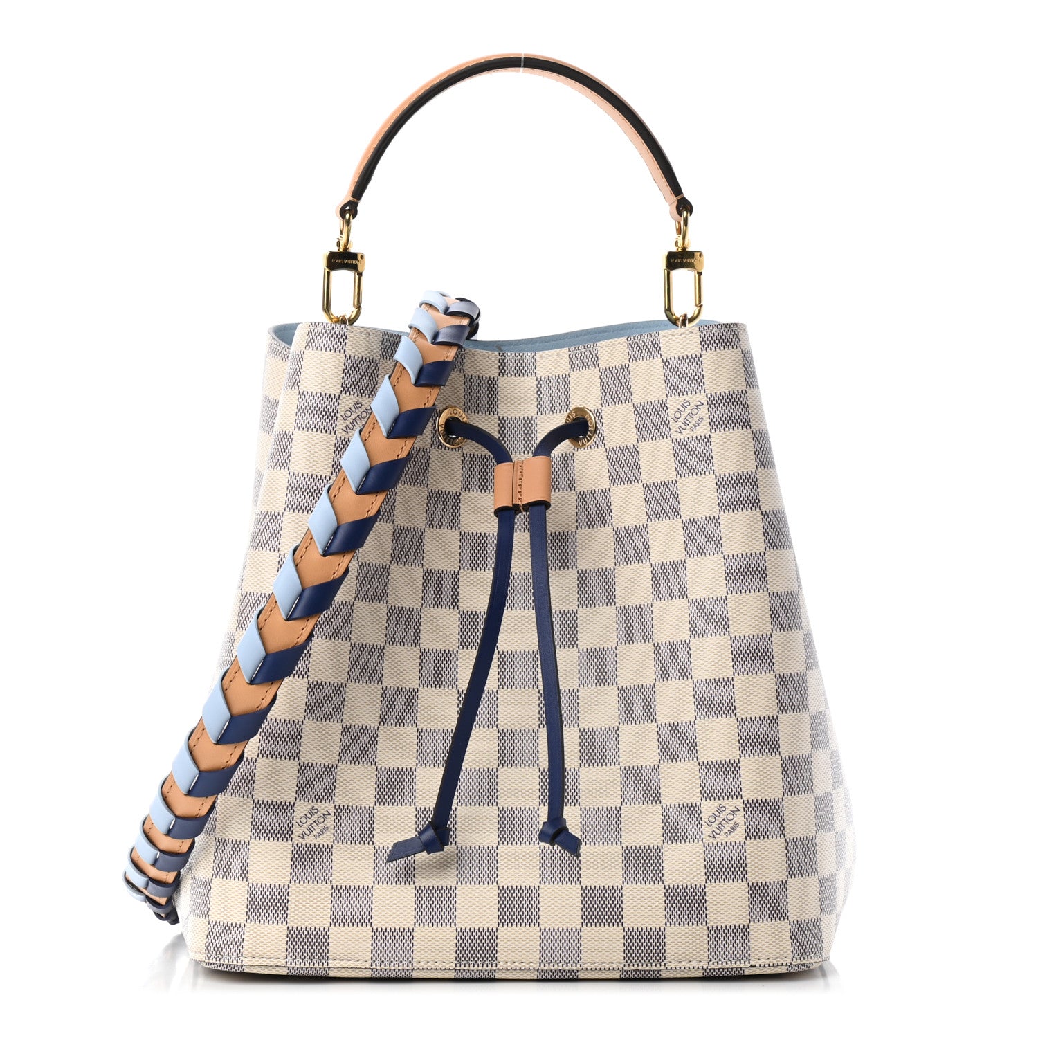 Louis Vuitton Damier Azur Braided Neonoe MM Blue 1 of 9