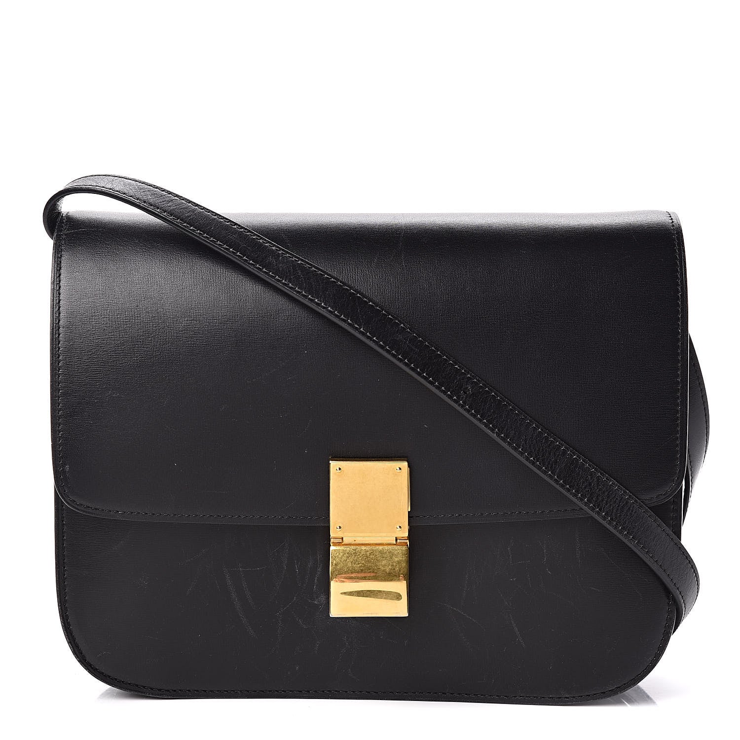 Celine Box Calfskin Medium Classic Box Flap Bag Black 1 of 18