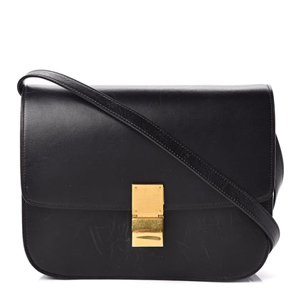 Celine Box Calfskin Medium Classic Box Flap Bag Black 1 of 18