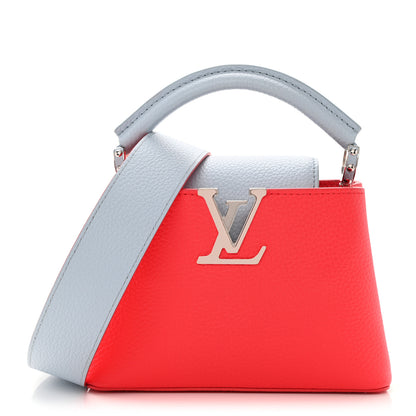 Louis Vuitton Taurillon Capucines Mini Coral Olympe Blue 1 of 10