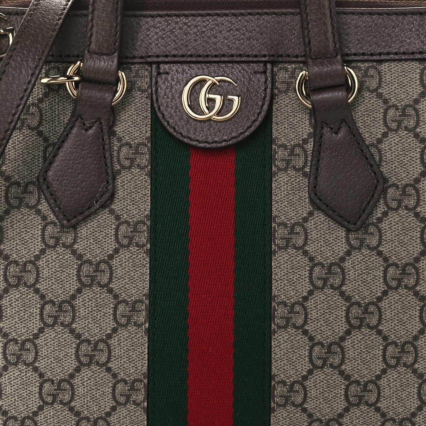 GG Supreme Monogram Small Ophidia Tote Bag Brown
