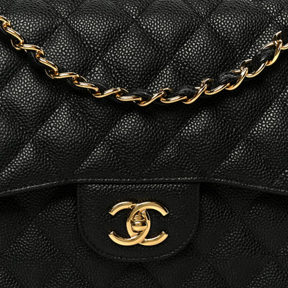 Chanel Caviar Quilted Jumbo Double Flap Black 9 of 11