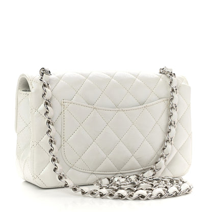 Chanel Iridescent Crumpled Calfskin Quilted Mini Rectangular Flap White 3 of 12