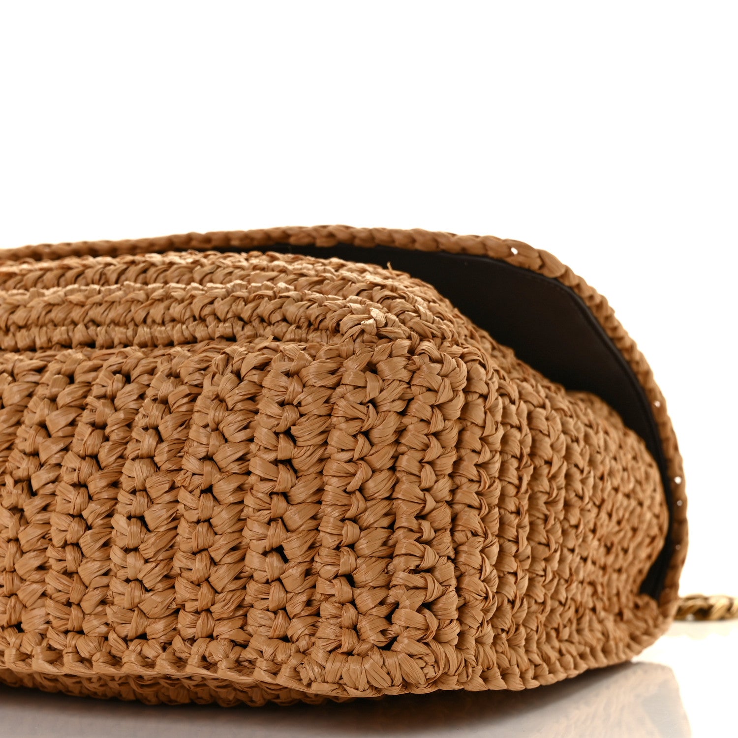 Saint Laurent Raffia Calfskin Monogram Medium Niki Chain Satchel Tan 7 of 8