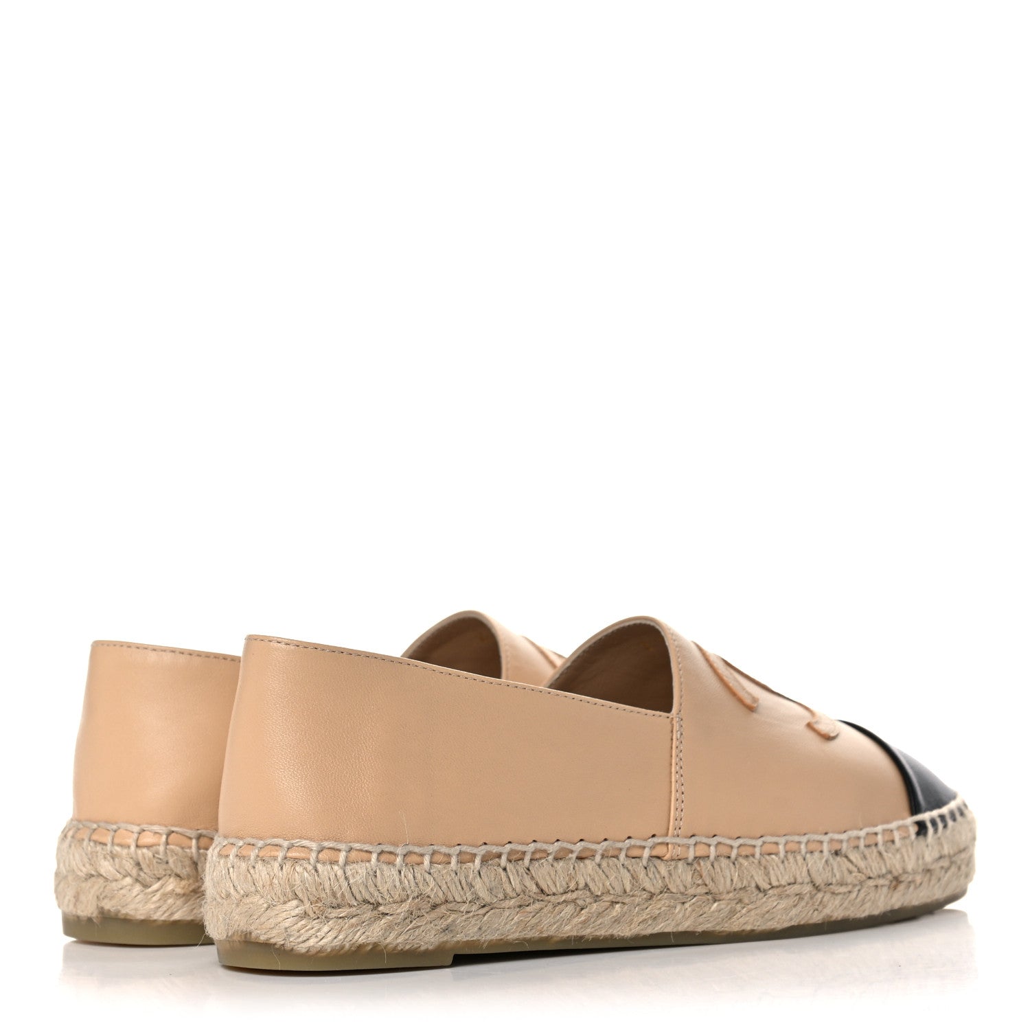 Chanel Lambskin CC Espadrilles 36 Beige Black 4 of 9