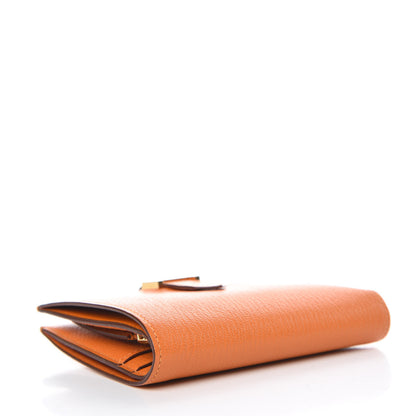 Hermes Chevre Mysore Bearn Compact Wallet Orange 4 of 14